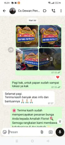 Testimonial Papan Bunga Pernikahan palmerah